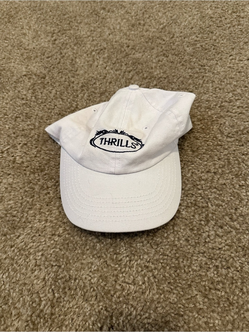 Thrills White Cap with Navy Embroidered Logo
